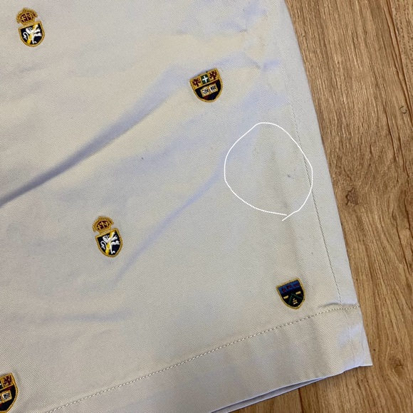 Polo Ralph Lauren VTG Embroidery Crest Logos Khaki Chino Shorts Size 32 - Picture 2 of 6